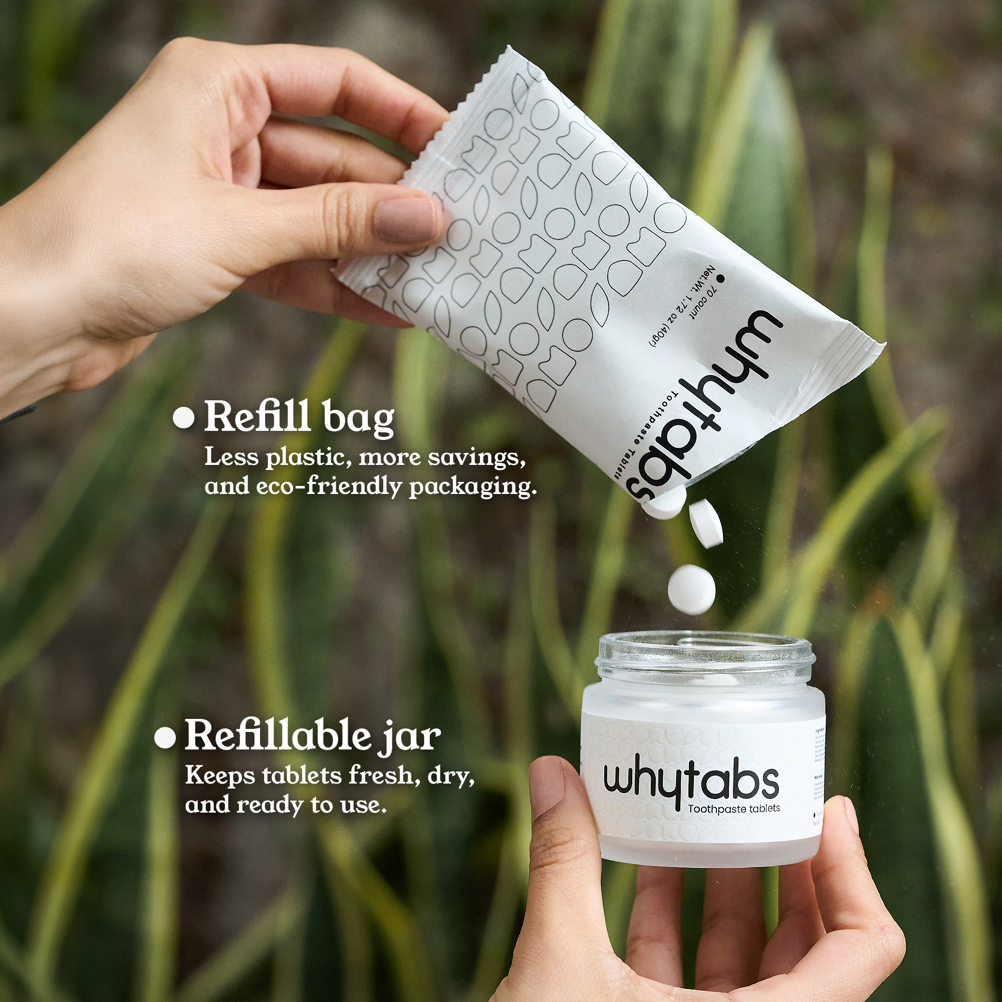 Whytabs Original  Fluoride-Free Toothpaste Tablets · 1 Month Supply